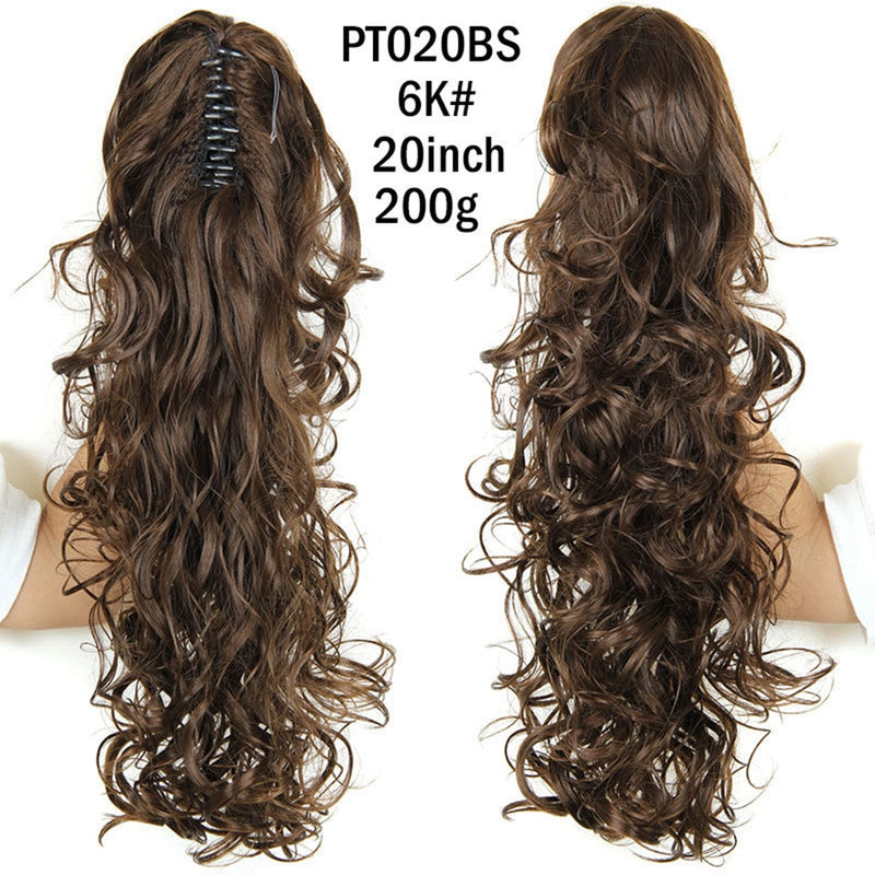 LISI GIRL Cabelo Sintético Feminino - Rabo de Cavalo com Presilhas.