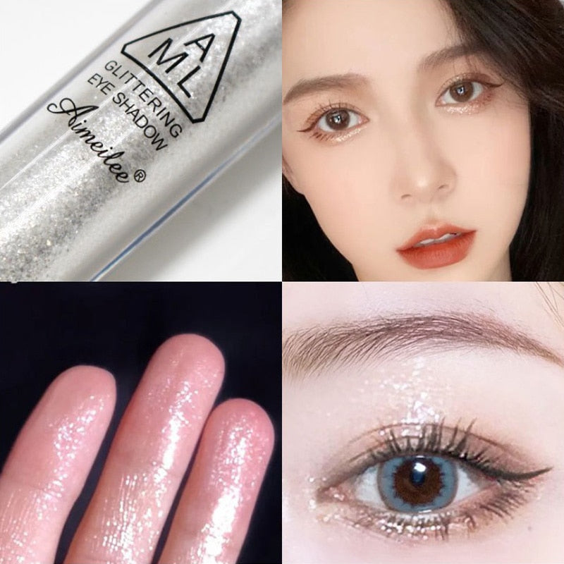 Maquiagem Nude Shimmer Diamond Glitter -  Sombra Líquida de Pigmento Mineral de Longa Duração.