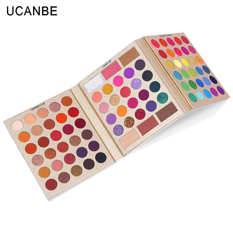 UCANBE 86 Cores de sombras com Blush - cores vibrantes - acabamento perfeito.