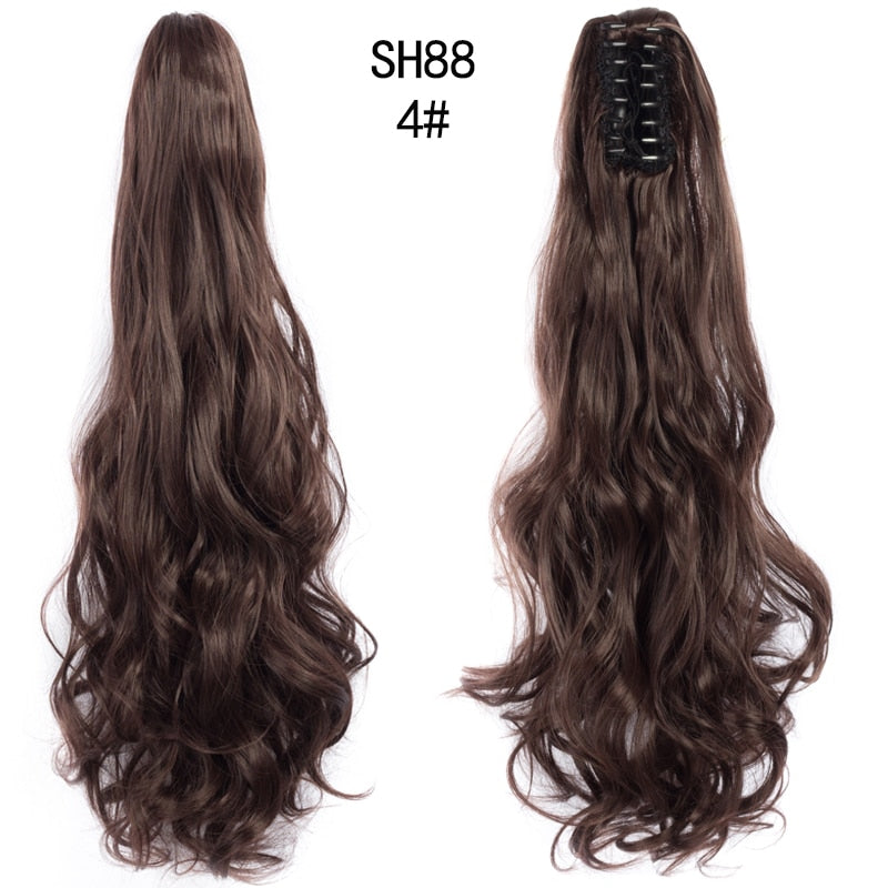 LISI GIRL Cabelo Sintético - 56 centímetros - Presilha em Rabo de Cavalo - Longo, Ondulado, Moldável, Resistente ao Calor.