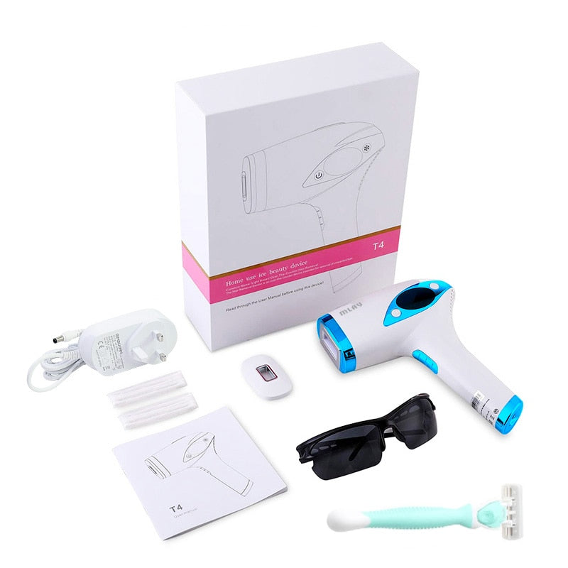 Máquina de depilação à laser MLAY T4 Ice Cool - permanente IPL depilador, para área do biquíni facial e corporal.