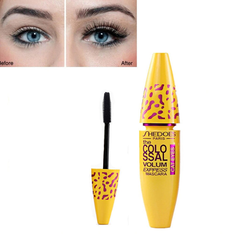 Rímel à prova d'água 3D, Fibra de Seda - Mascara Long Lasting Black Concentrada - Maquiagem para os Olhos.