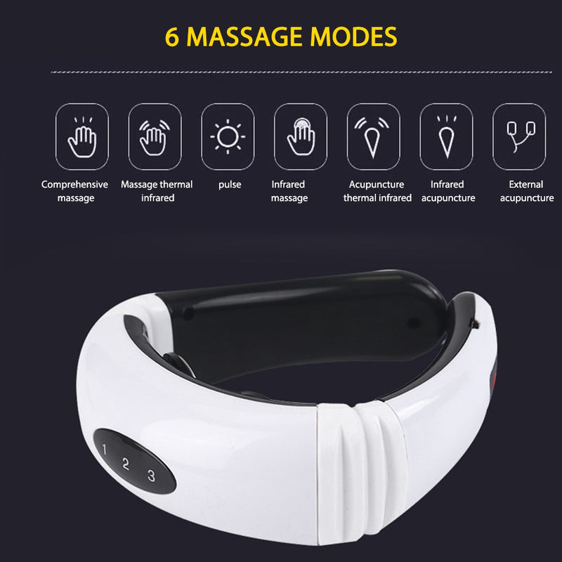 Massageador elétrico de pescoço e costas - infravermelho. Aquecimento Ferramenta de alívio da dor Cuidados com a saúde - Máquina de relaxamento.