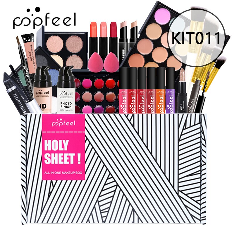 POPFEEL TUDO EM UM Conjunto de maquiagem - Kit cosmético profissional.