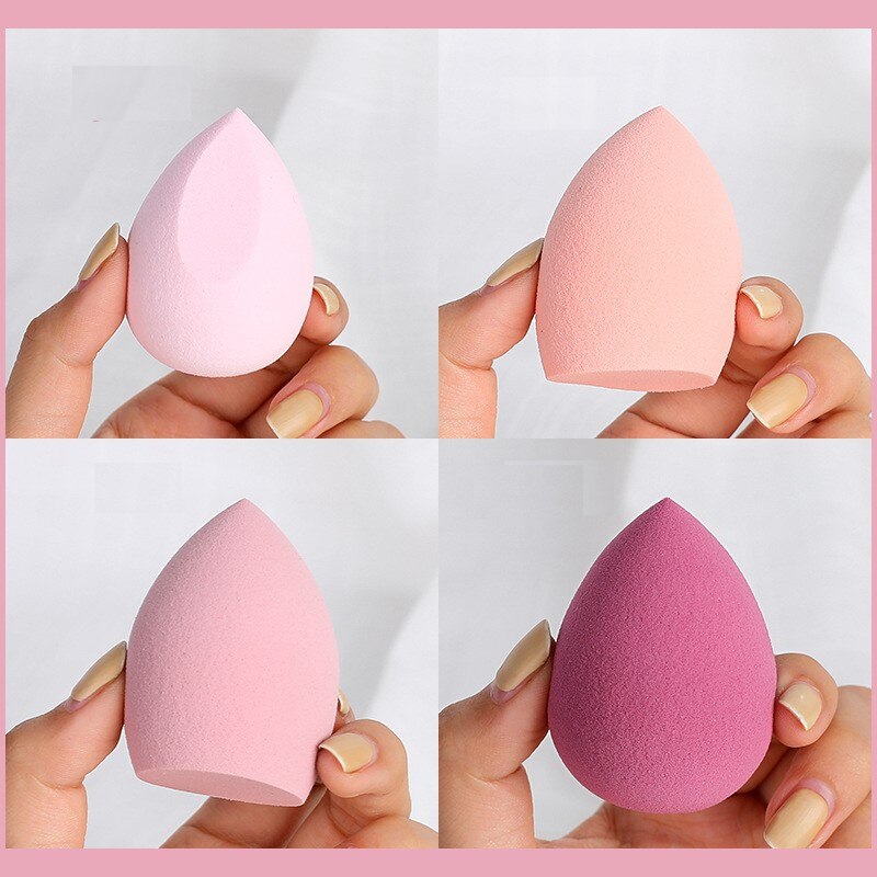 4 PÇS Conjunto de Esponjas de Maquiagem Profissional -Puff Cosmético Para Base Corretivo Creme.