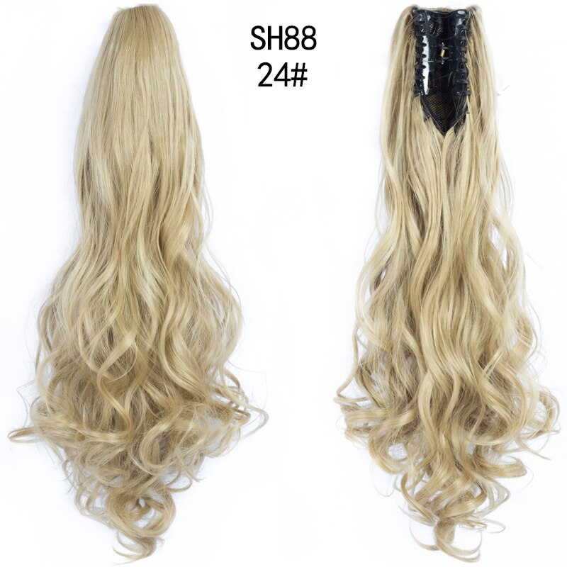 LISI GIRL Cabelo Sintético - 56 centímetros - Presilha em Rabo de Cavalo - Longo, Ondulado, Moldável, Resistente ao Calor.