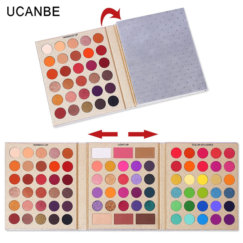 UCANBE 86 Cores de sombras com Blush - cores vibrantes - acabamento perfeito.