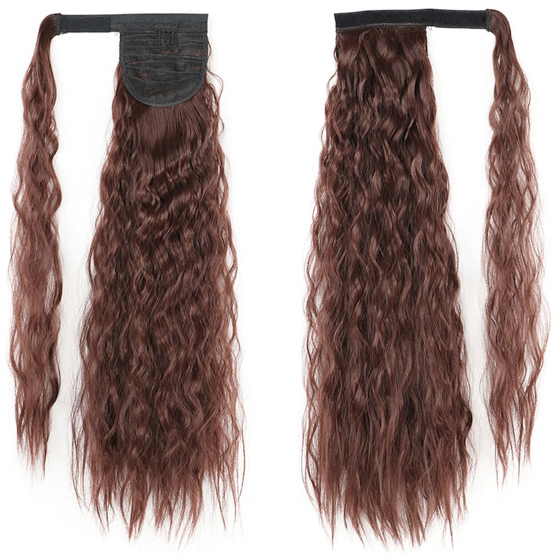 MERISIHAIR - Cabelo Sintético Longo, Reto, Moldável, c/ Presilha, Rabo de Cavalo, Extensão de Cabelo - Resistente ao Calor.