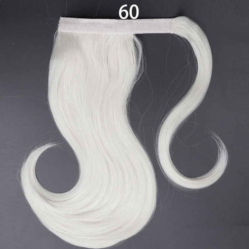 MERISIHAIR - Cabelo Sintético Longo, Reto, Moldável, c/ Presilha, Rabo de Cavalo, Extensão de Cabelo - Resistente ao Calor.