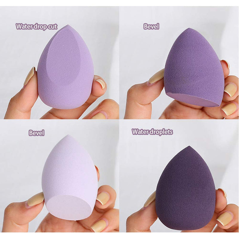 4 PÇS Conjunto de Esponjas de Maquiagem Profissional -Puff Cosmético Para Base Corretivo Creme.