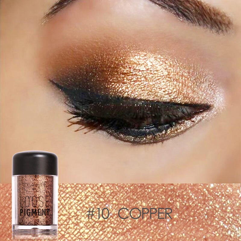 FOCALLURE - Sombras cosméticas em Glitter - 18 cores acetinadas e brilhantes.