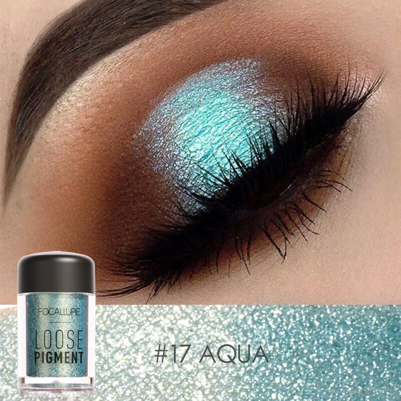 FOCALLURE - Sombras cosméticas em Glitter - 18 cores acetinadas e brilhantes.