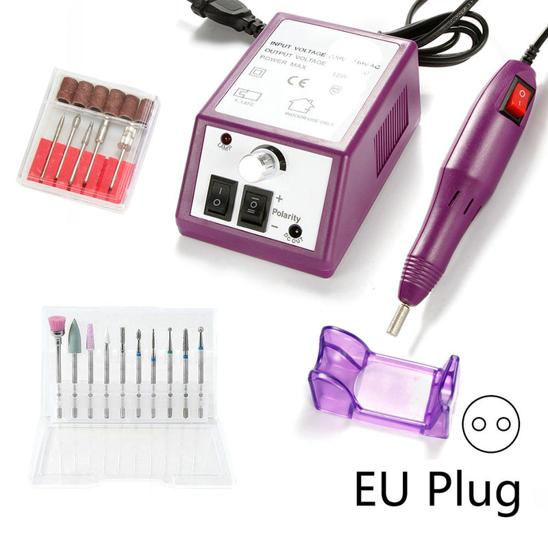 Lixadeira de unhas - Aparelho elétrico para manicure - Conjunto de brocas e Fresas com 10 peças Conjunto de removedor de cutícula - Máquina de pedicure - Arte em unhas.