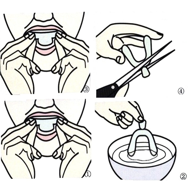 4 peças de protetor bucal noturno de silicone para ranger de dentes, triturar, morder, ajudar a dormir, clarear os dentes, moldeira de clareamento.