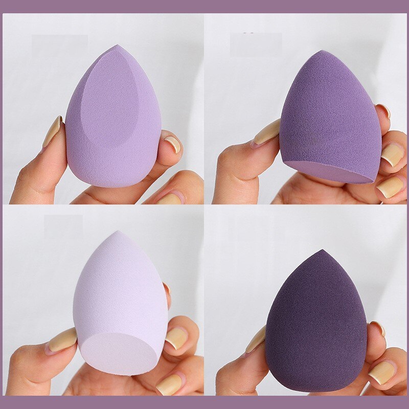 4 PÇS Conjunto de Esponjas de Maquiagem Profissional -Puff Cosmético Para Base Corretivo Creme.