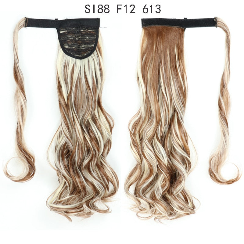 MERISIHAIR - Cabelo Sintético Longo, Reto, Moldável, c/ Presilha, Rabo de Cavalo, Extensão de Cabelo - Resistente ao Calor.