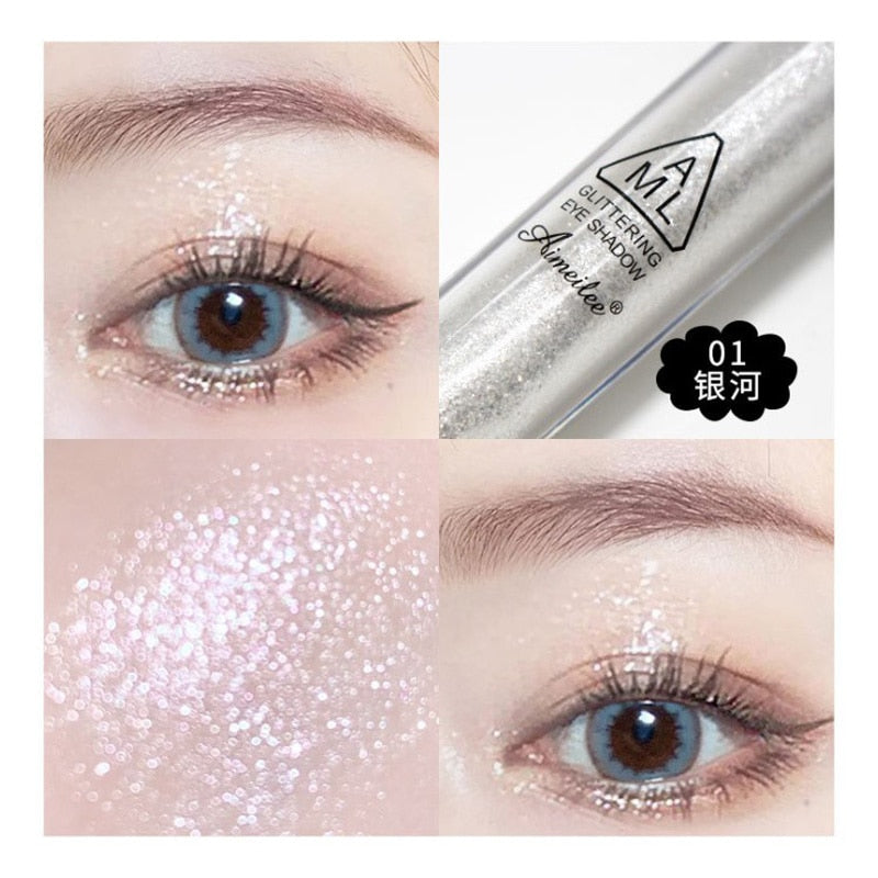 Maquiagem Nude Shimmer Diamond Glitter -  Sombra Líquida de Pigmento Mineral de Longa Duração.