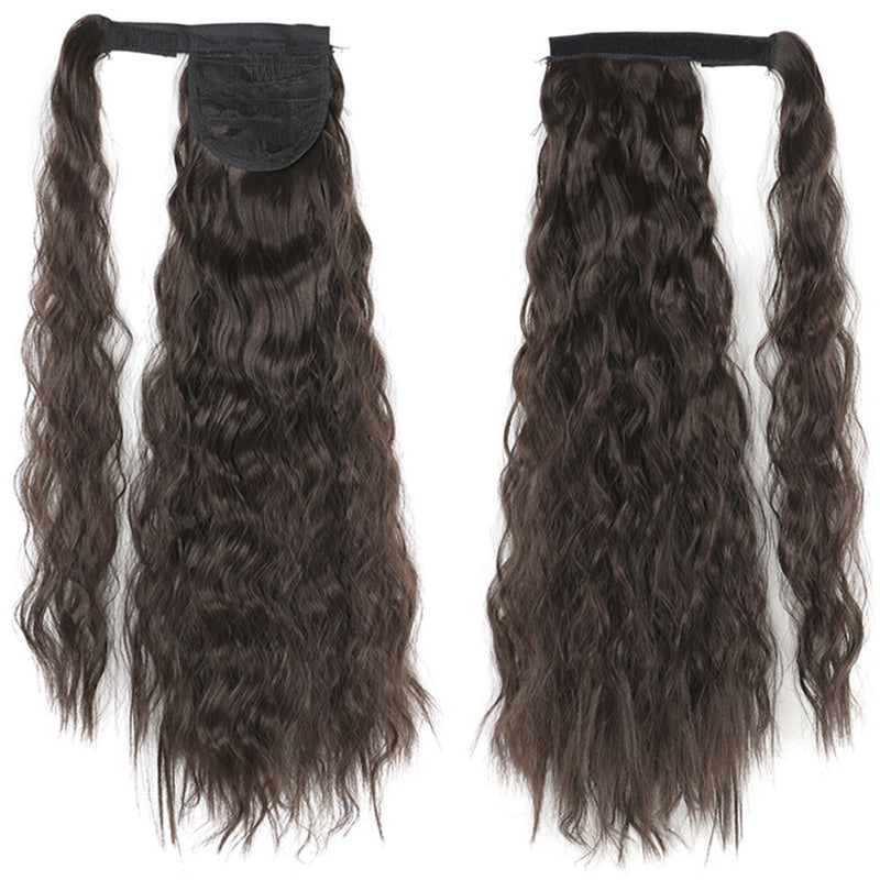 MERISIHAIR - Cabelo Sintético Longo, Reto, Moldável, c/ Presilha, Rabo de Cavalo, Extensão de Cabelo - Resistente ao Calor.