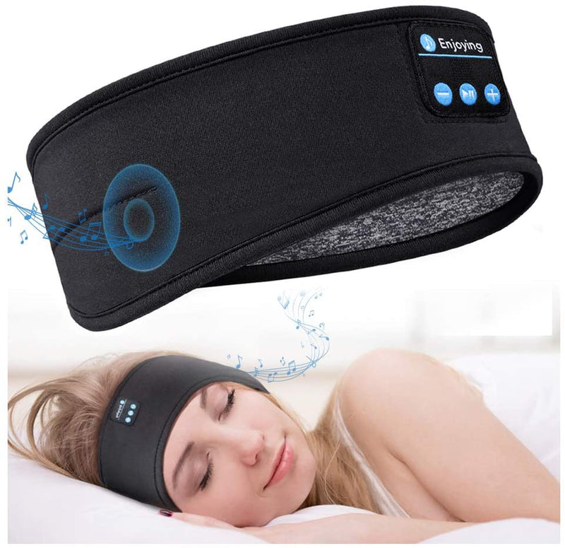 Fones de ouvido Bluetooth para dormir - Faixa de cabeça fina para esportes - macia, elástica, confortável, música sem fio, máscara para os olhos para quem dorme de lado.