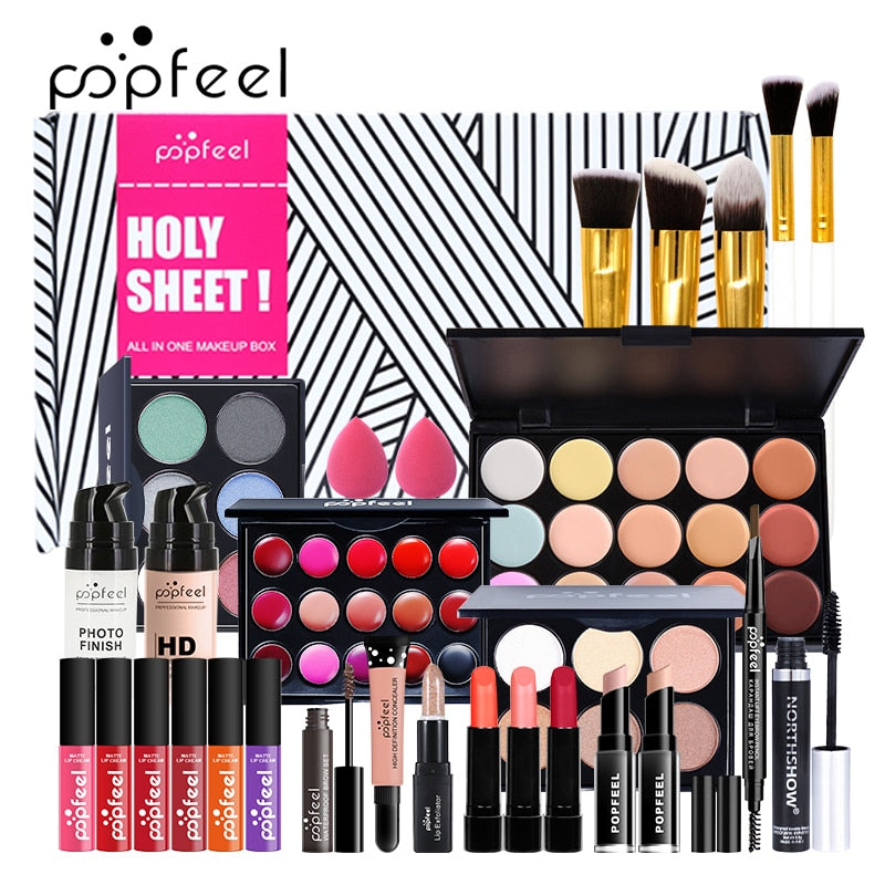 POPFEEL TUDO EM UM Conjunto de maquiagem - Kit cosmético profissional.