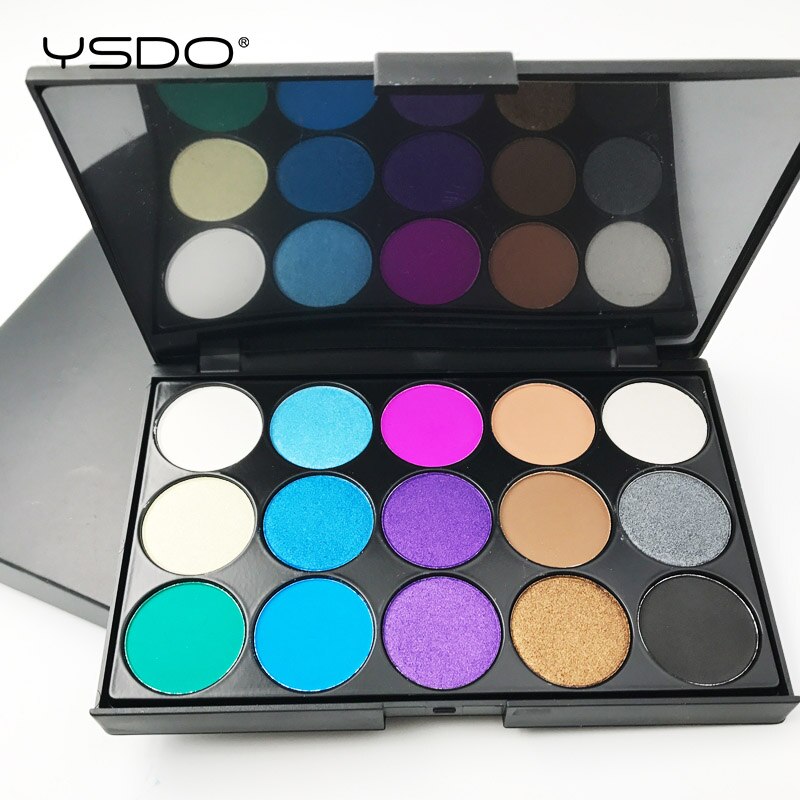 Paleta de sombras de 15 cores Matte Glitter Eyeshadow - Sombra de várias cores de longa duração - Fácil de aplicar.