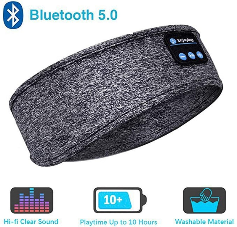 Fones de ouvido Bluetooth para dormir - Faixa de cabeça fina para esportes - macia, elástica, confortável, música sem fio, máscara para os olhos para quem dorme de lado.