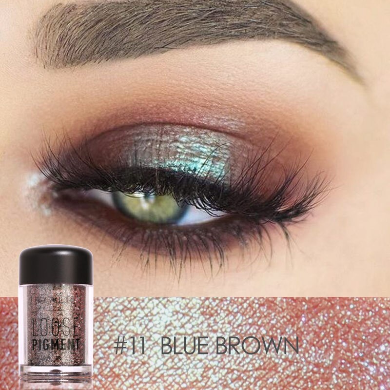 FOCALLURE - Sombras cosméticas em Glitter - 18 cores acetinadas e brilhantes.