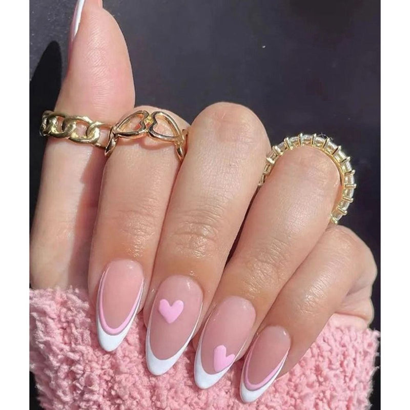 24 pçs/caixa charmosas unhas postiças, adesivas, cobertura completa, destacável, unhas acrílicas.