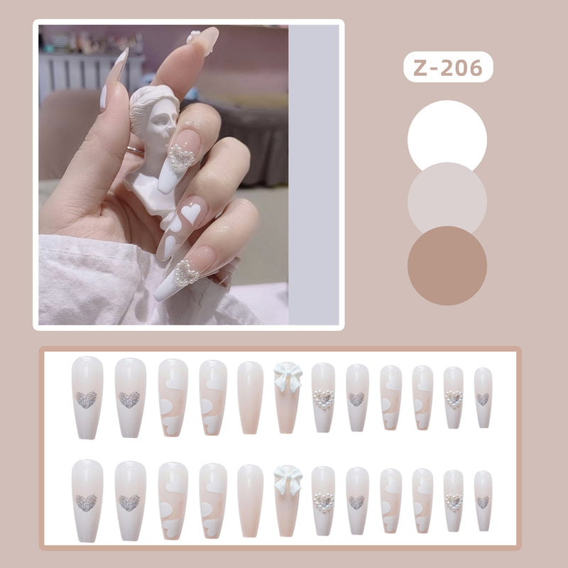 24 unidades de Unhas postiças decoradas com borboletas, manicure fashion, cobertura completa de acrílico para meninas.