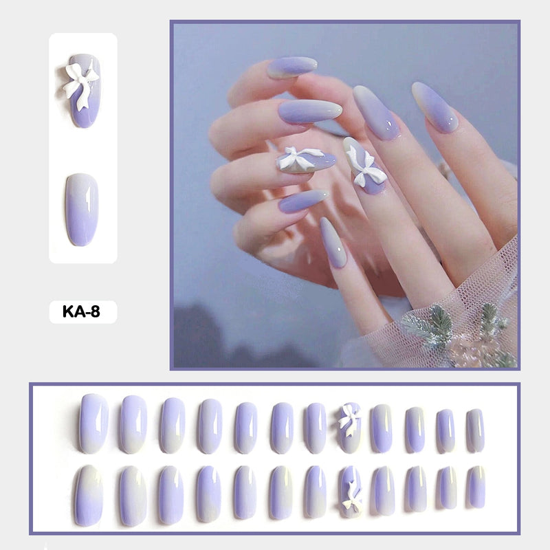 24 pçs/caixa de unhas postiças - Nail Art reutilizáveis - Unhas auto adesivas.