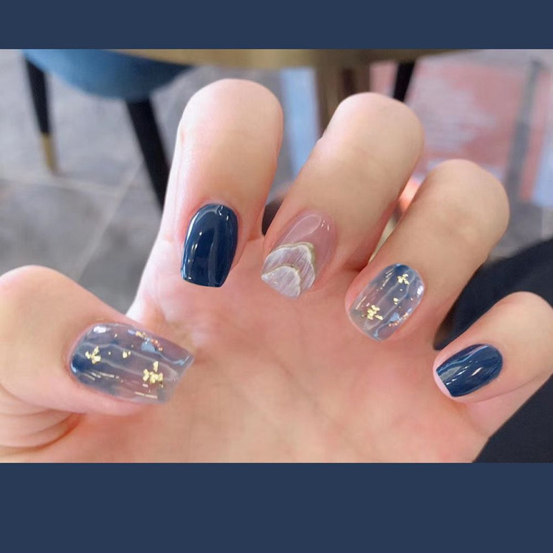 24 pçs/caixa charmosas unhas postiças, adesivas, cobertura completa, destacável, unhas acrílicas.