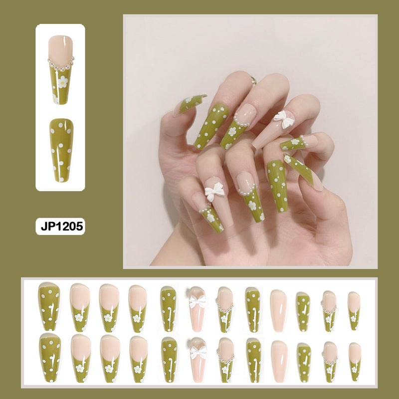 24 pçs/caixa de unhas postiças - Nail Art reutilizáveis - Unhas auto adesivas.