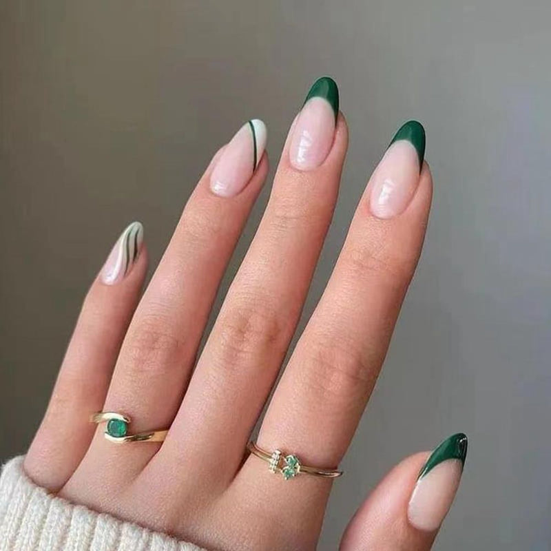 24 Pçs de Cabeça Oval de Unhas Postiças - Rosa Amêndoa. Unhas Falsas Artificiais Com Cola Cobertura Completa.