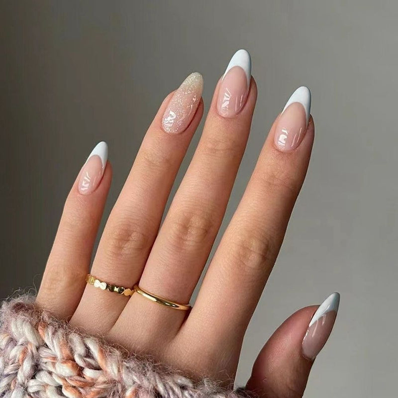 24 Pçs de Cabeça Oval de Unhas Postiças - Rosa Amêndoa. Unhas Falsas Artificiais Com Cola Cobertura Completa.