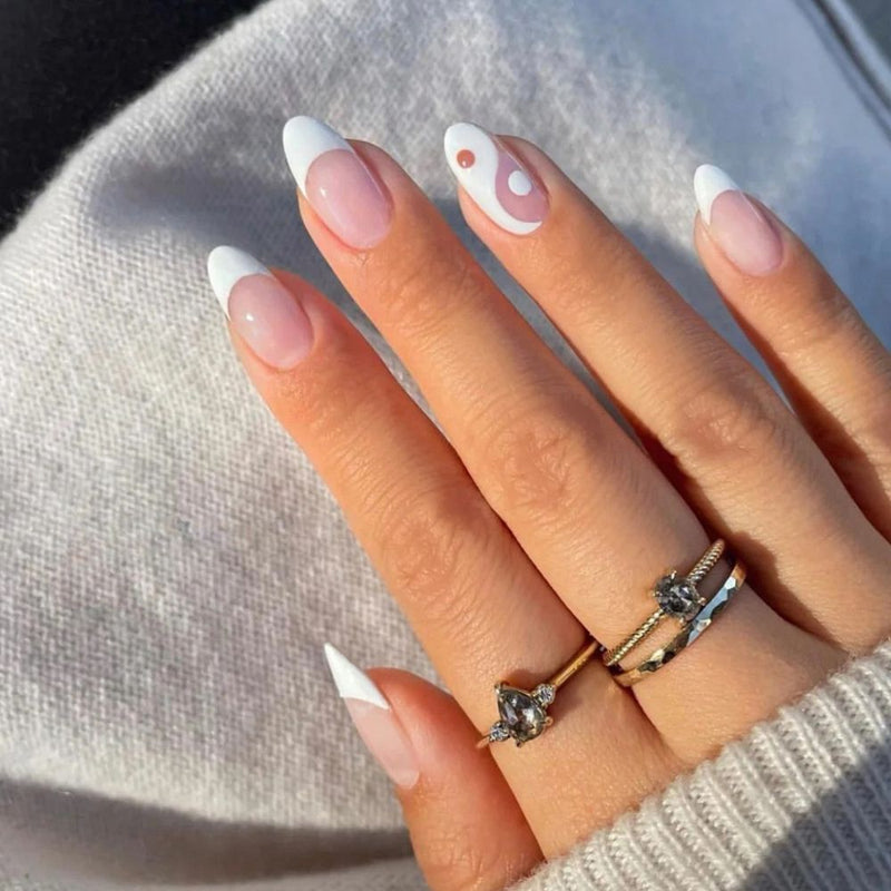 24 pçs/caixa charmosas unhas postiças, adesivas, cobertura completa, destacável, unhas acrílicas.