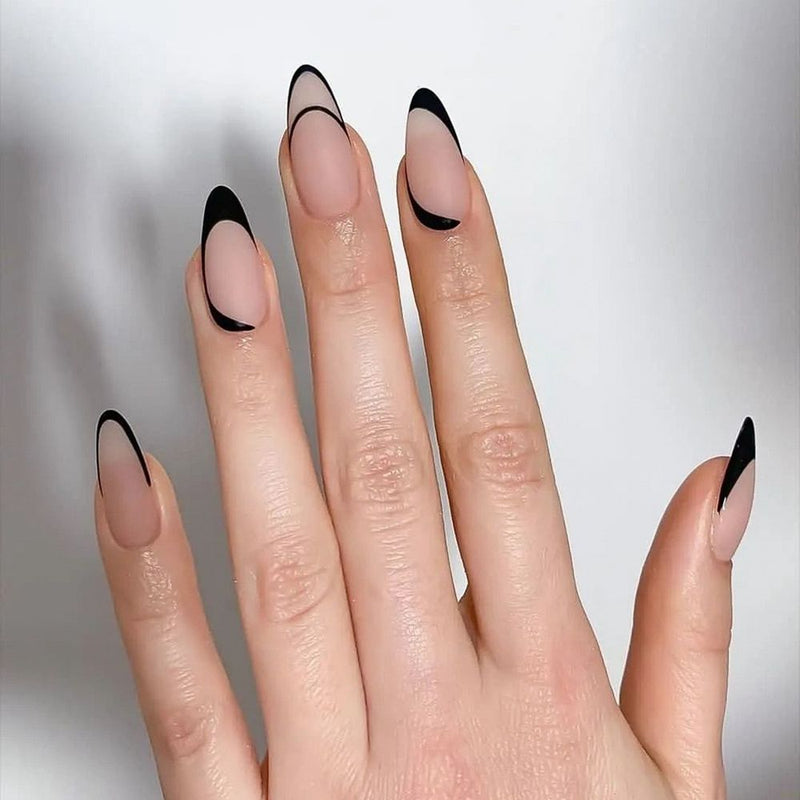 24 Pçs de Cabeça Oval de Unhas Postiças - Rosa Amêndoa. Unhas Falsas Artificiais Com Cola Cobertura Completa.