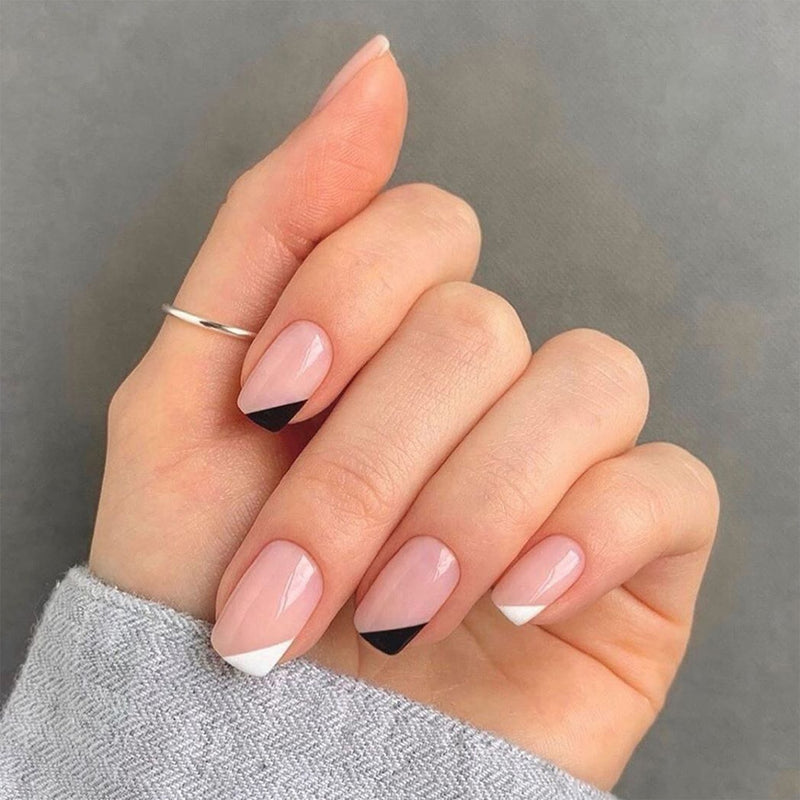 24 pçs/caixa charmosas unhas postiças, adesivas, cobertura completa, destacável, unhas acrílicas.