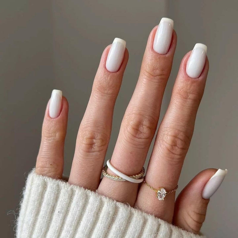 24 pçs/caixa charmosas unhas postiças, adesivas, cobertura completa, destacável, unhas acrílicas.