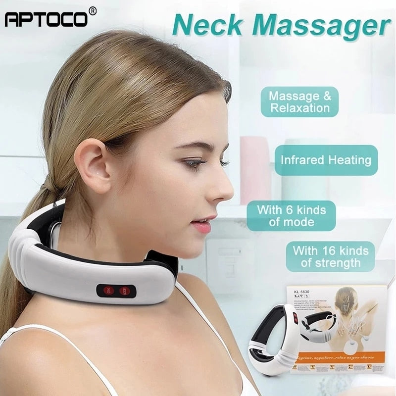 Massageador elétrico de pescoço e costas - infravermelho. Aquecimento Ferramenta de alívio da dor Cuidados com a saúde - Máquina de relaxamento.