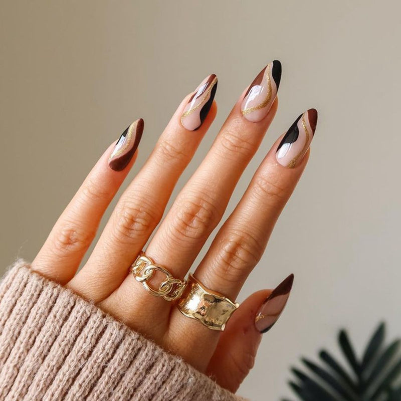 24 Pçs de Cabeça Oval de Unhas Postiças - Rosa Amêndoa. Unhas Falsas Artificiais Com Cola Cobertura Completa.