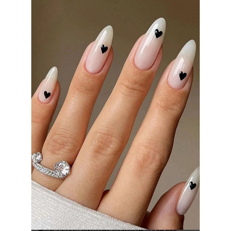 24 Pçs de Cabeça Oval de Unhas Postiças - Rosa Amêndoa. Unhas Falsas Artificiais Com Cola Cobertura Completa.